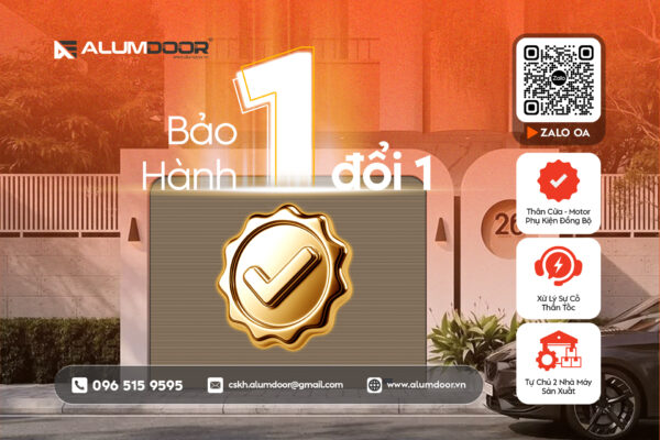 Bảo hành cửa cuốn Alumdoor 1 đổi 1 trong 12 tháng
