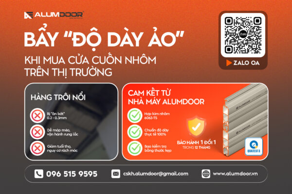 Độ dày nan nhôm cửa cuốn Alumdoor