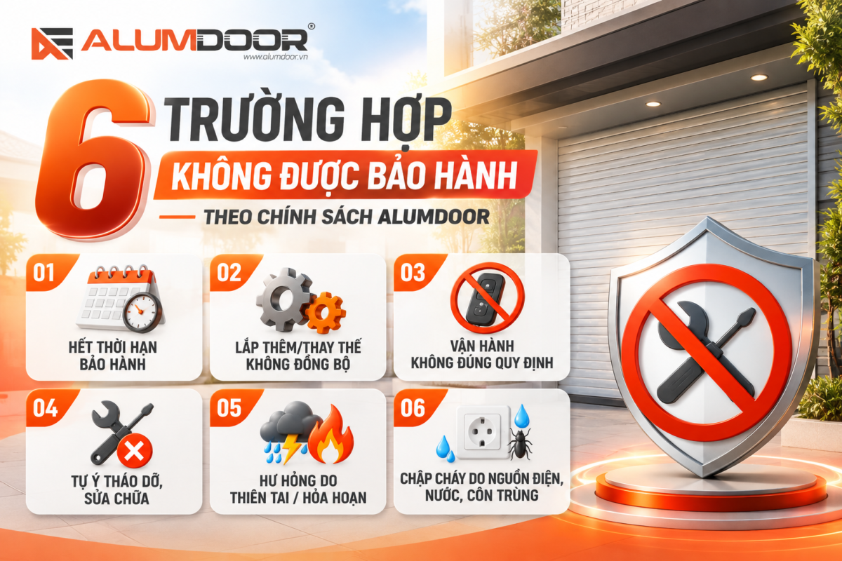 6 trường hợp không được bảo hành theo chính sách Alumdoor
