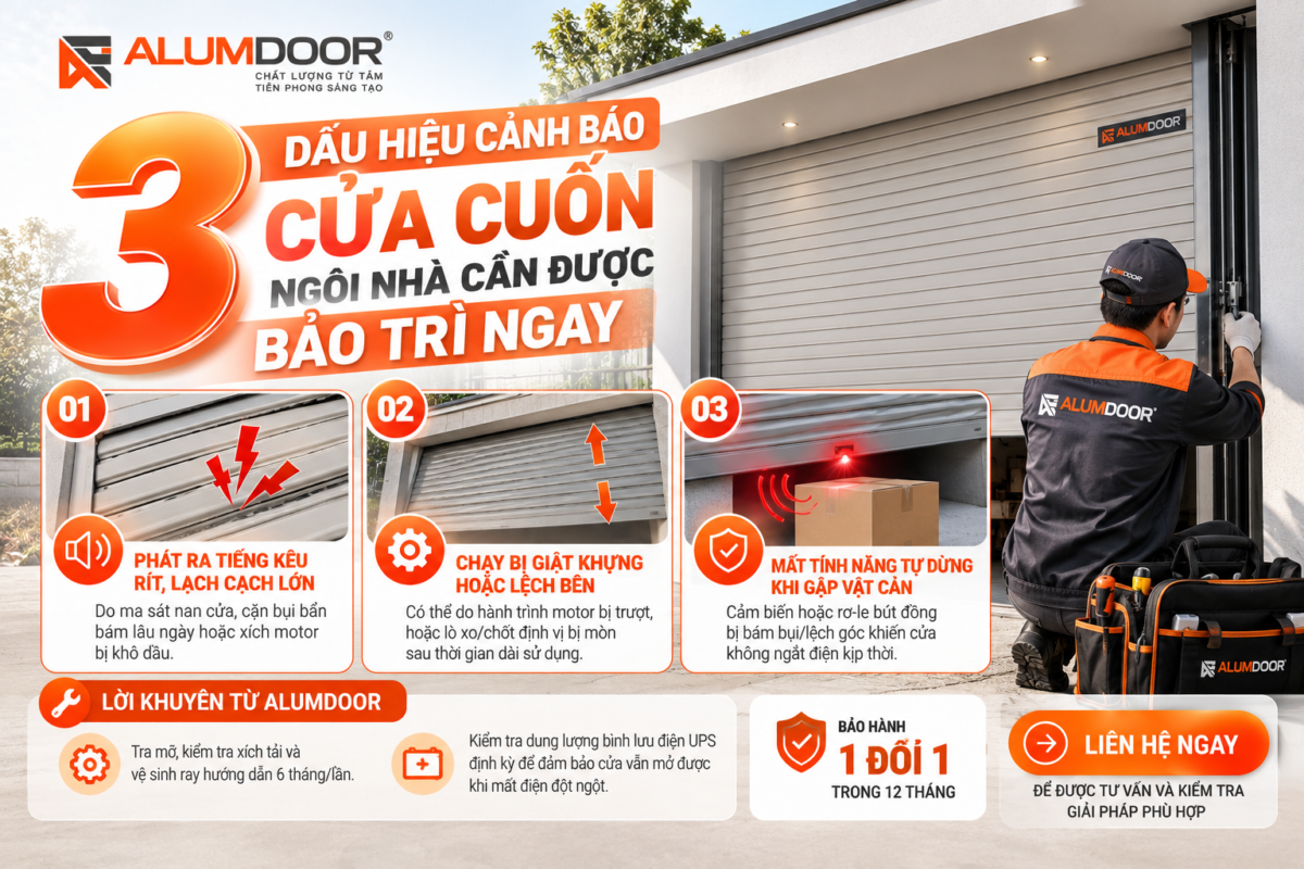Bảo trì cửa cuốn với 3 dấu hiệu cần kiểm tra ngay