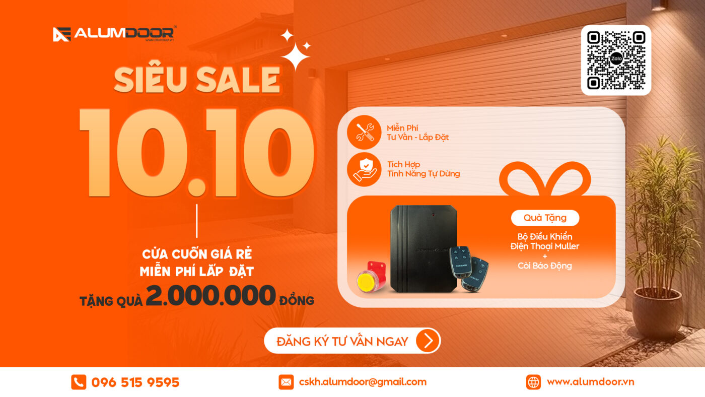 Cửa cuốn giá rẻ miễn phí lắp đặt Siêu Sale 10/10 Alumdoor
