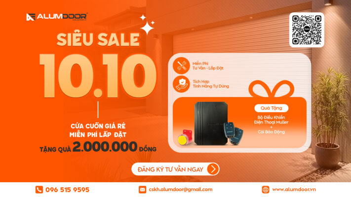 Cửa cuốn giá rẻ miễn phí lắp đặt Siêu Sale 10/10 Alumdoor