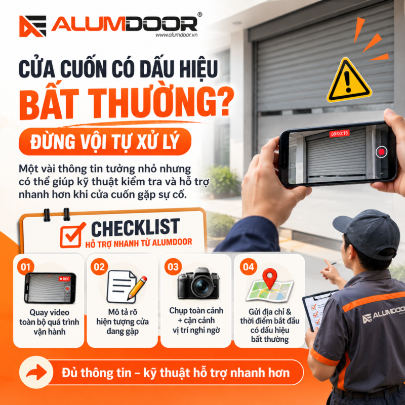 Hỗ trợ kỹ thuật cửa cuốn với checklist 4 thông tin cần chuẩn bị