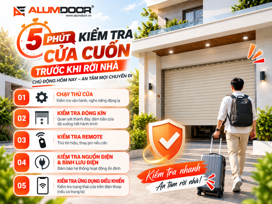 Kiểm tra cửa cuốn trước khi rời nhà với 5 bước đơn giản