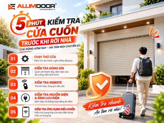 Kiểm tra cửa cuốn trước khi rời nhà với 5 bước đơn giản